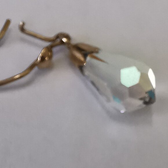 Vintage 9kt Gold Austrian Crystal Drop Earrings - Picture 8 of 8